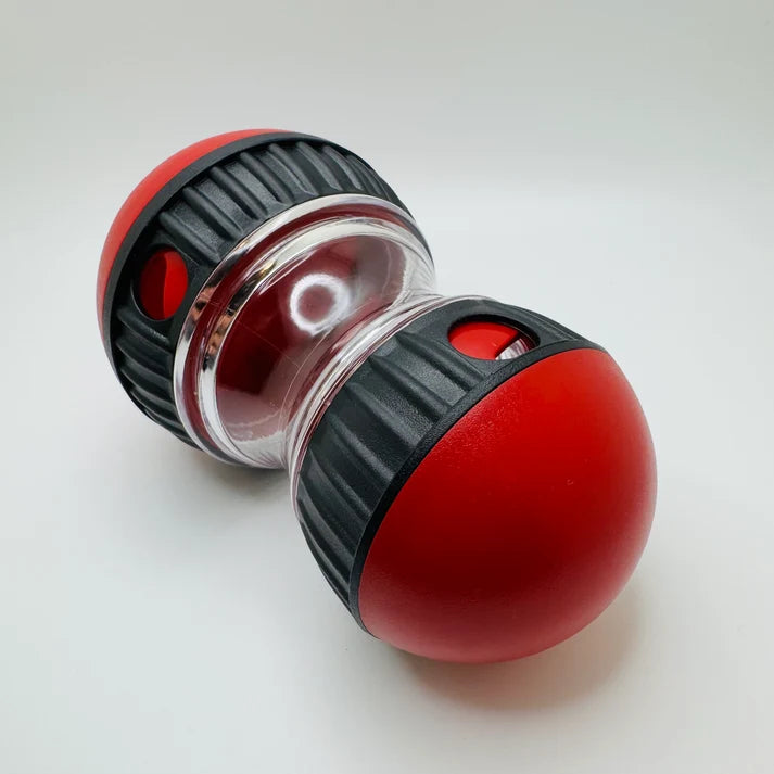 Pawmigo Slow-Feed Tumbler in red with black collars